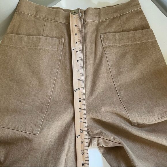 Ilana Kohn Pants Size 8 Extra High Rise Barrel Leg Cotton USA Made Tan Brown - Picture 9 of 10
